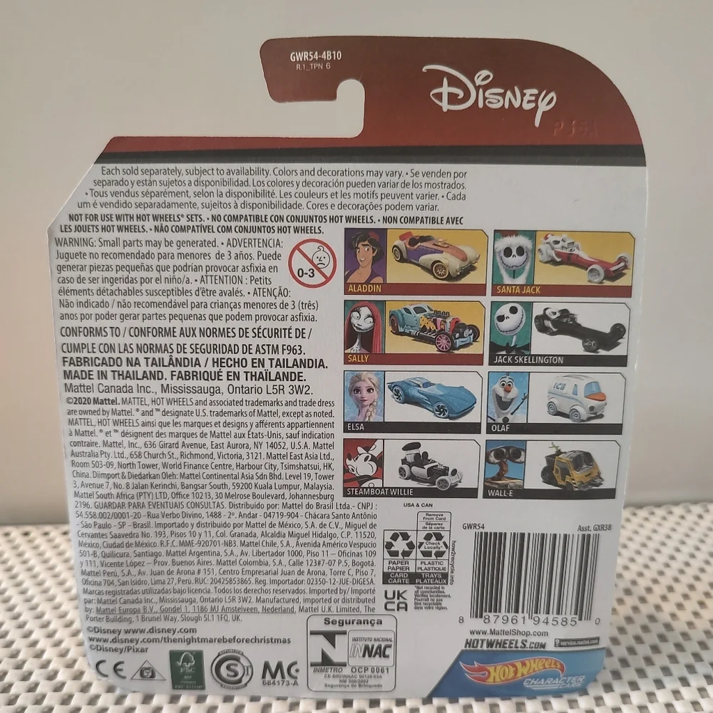 Disney Hot Wheels Character Cars Steamboat Willie NWT